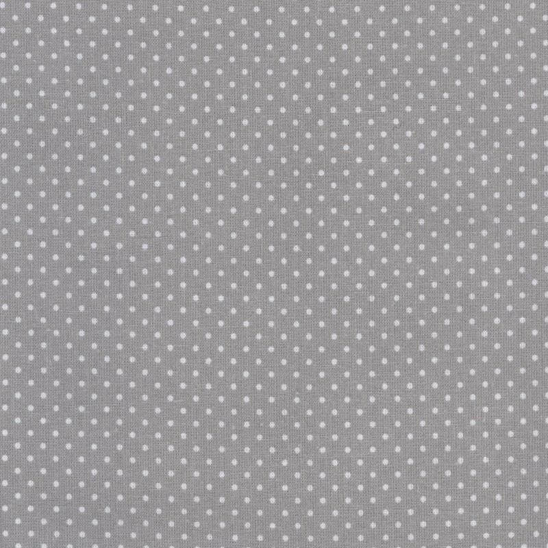 AU Maison Baumwollstoff Dots Grey - Klassische Pünktchen Punkte Tupfen in Creme auf Grau