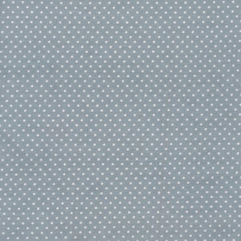 AU MAISON Wachstuch Dots Dusty Blue Punkte Pünktchen Tupfen taubengrau rauchblau, beschichtete Bauwolle
