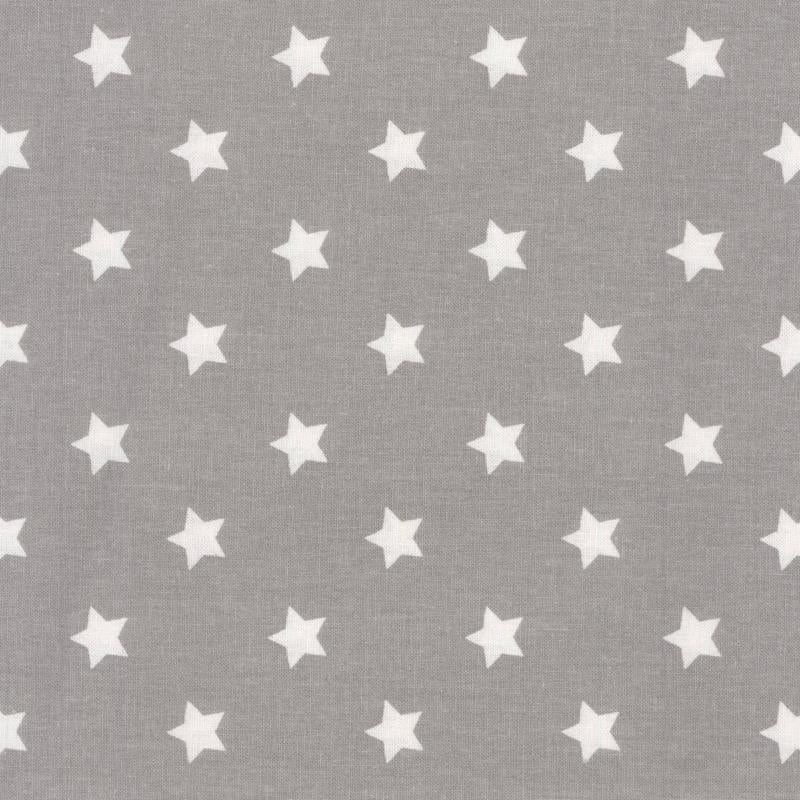 AU MAISON Wachstuch Star Big Grey Graue Sterne, beschichtete Baumwolle