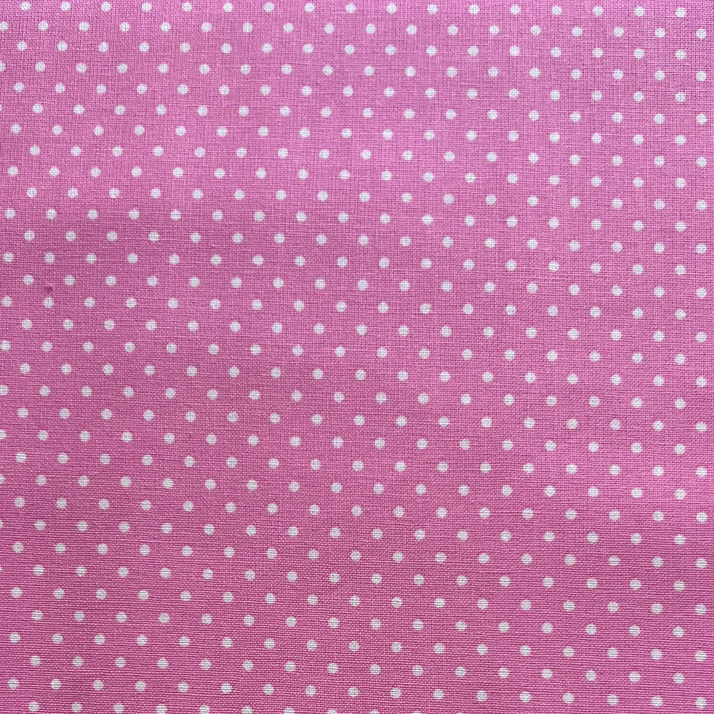 Tissu en coton ROSE à pois blancs de 2 mm, largeur 140 cm, tissu à pois