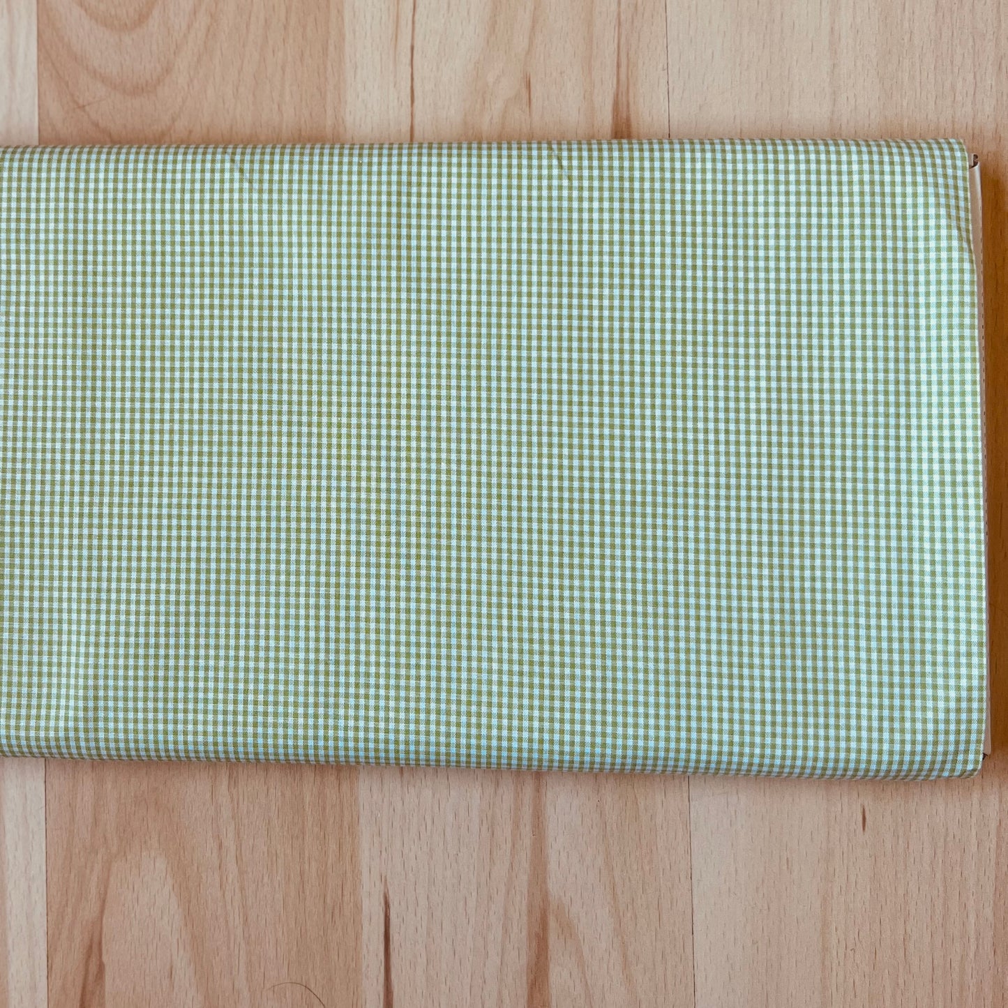 Baumwollstoff HELLGRÜN mit weißen 1 mm KAROS, 140 cm breit, Vichy Karo Karostoff Kariert