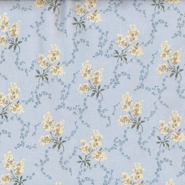 Au Maison Wachstuch Adele Light Blue Fliederblüten Blümchen hellblau, beschichtete Baumwolle