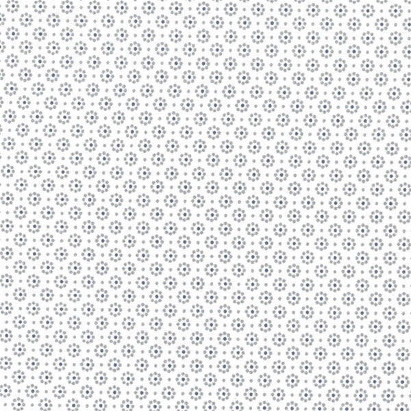 AU MAISON Wachstuch Belle Fleur Off White Dusty Blue Blumen Blümchen in Eierschalenweiß Taubenblau, beschichtete Baumwolle