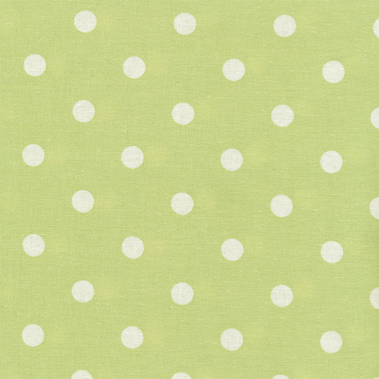 AU MAISON Wachstuch Dots Big Dusty Green Grüne Tupfen hellgrün, beschichtete Baumwolle