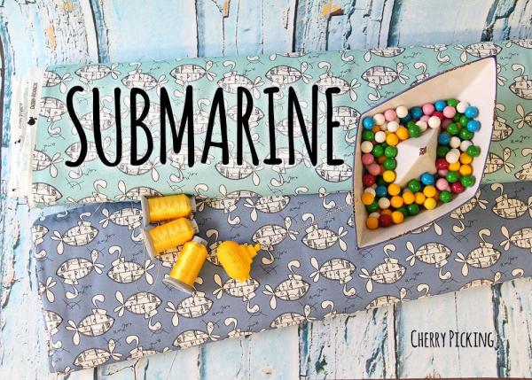 Cherry Picking Jersey Submarine Uboote auf pudrigen Mint maritime elastische Baumwolle 160cm breit