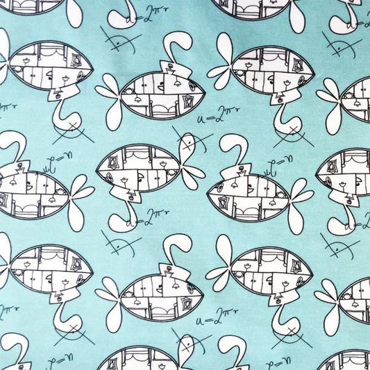Cherry Picking Jersey Submarine Uboote auf pudrigen Mint maritime elastische Baumwolle 160cm breit