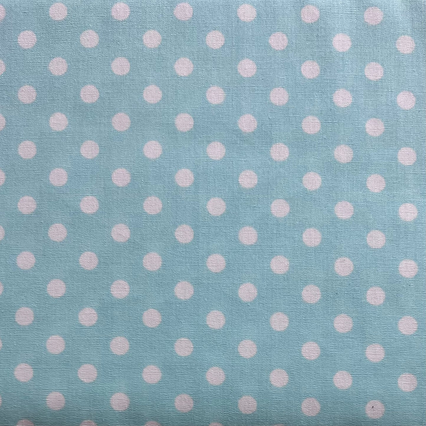 Tissu en coton MENTHE à POIS blancs de 7 mm, largeur 140 cm, tissu à pois