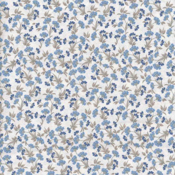 AU MAISON Wachstuch Fiona Blue Blumen blau hellblau kobaltblau, beschichtete Baumwolle