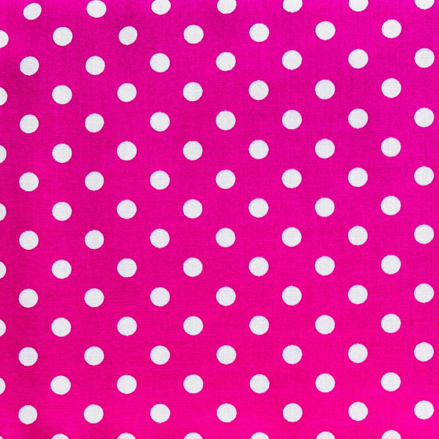 Tissu en coton ROSE à pois blancs de 7 mm, largeur 140 cm, tissu à pois