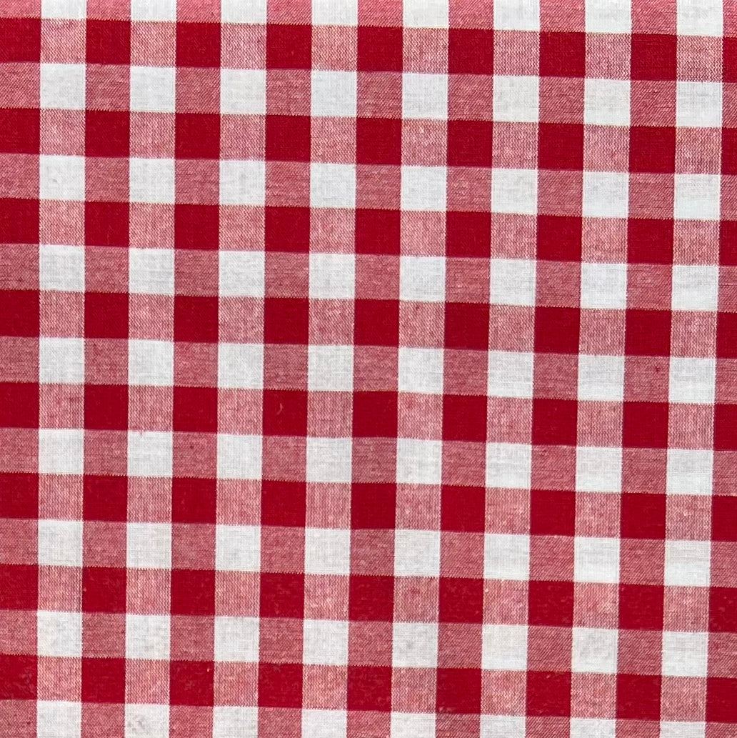 Baumwollstoff ROT mit weißen 10 mm KAROS, 140 cm breit, Vichy Karo Karostoff Kariert