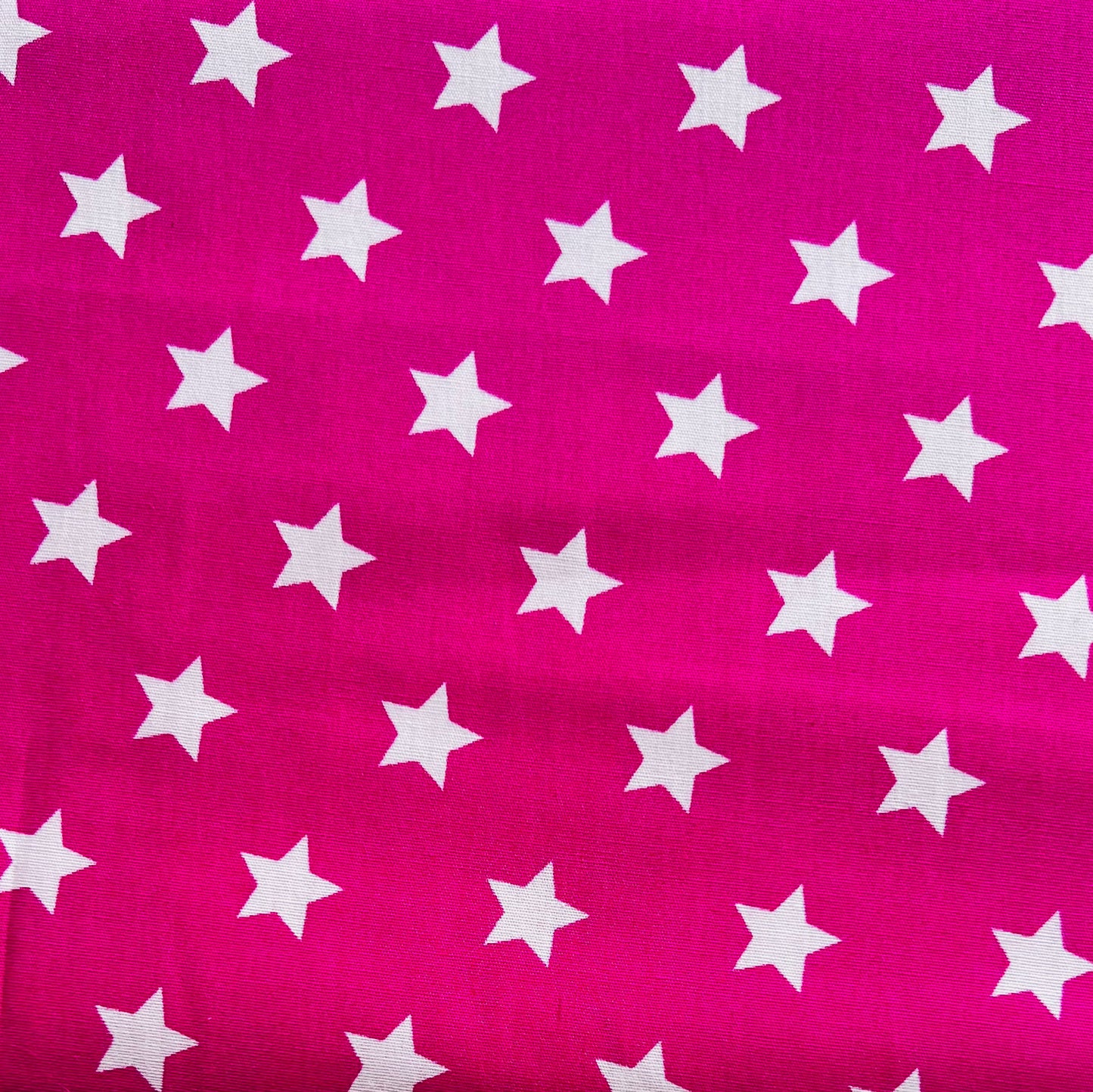 Baumwollstoff PINK mit WEISSEN STERNEN 15 mm, 140 cm breit, Sternenstoff