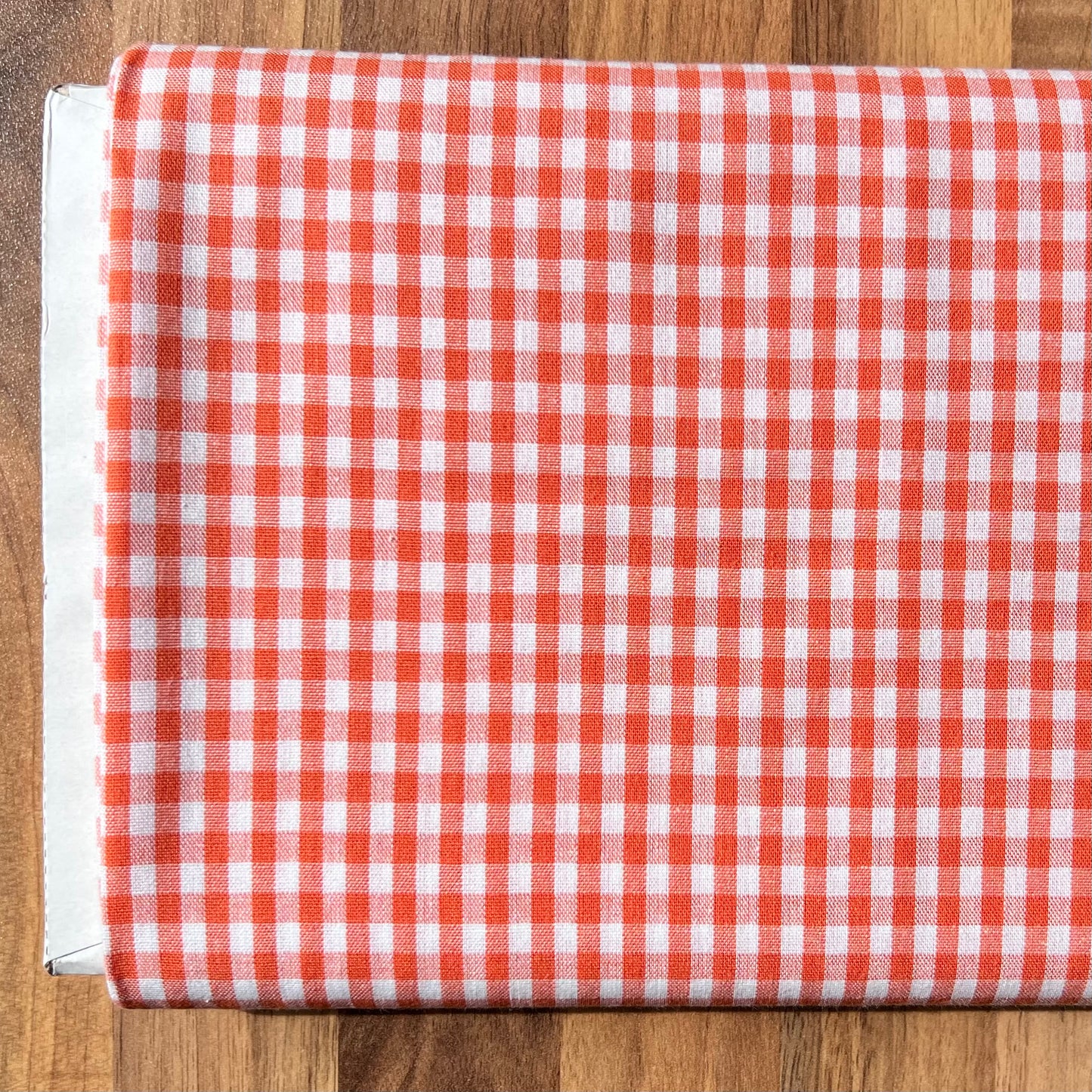 Baumwollstoff ORANGE mit weißen 5 mm KAROS, 140 cm breit, Vichy Karo Karostoff Kariert