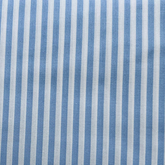Baumwollstoff HELLBLAU mit weißen 5 mm STREIFEN, 140 cm breit, Streifenstoff
