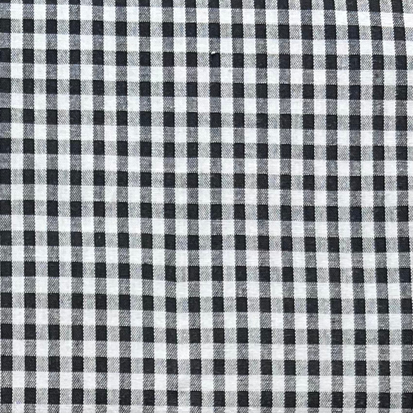 Baumwollstoff SCHWARZ mit weißen 5 mm KAROS, 140 cm breit, Vichy Karo Karostoff Kariert
