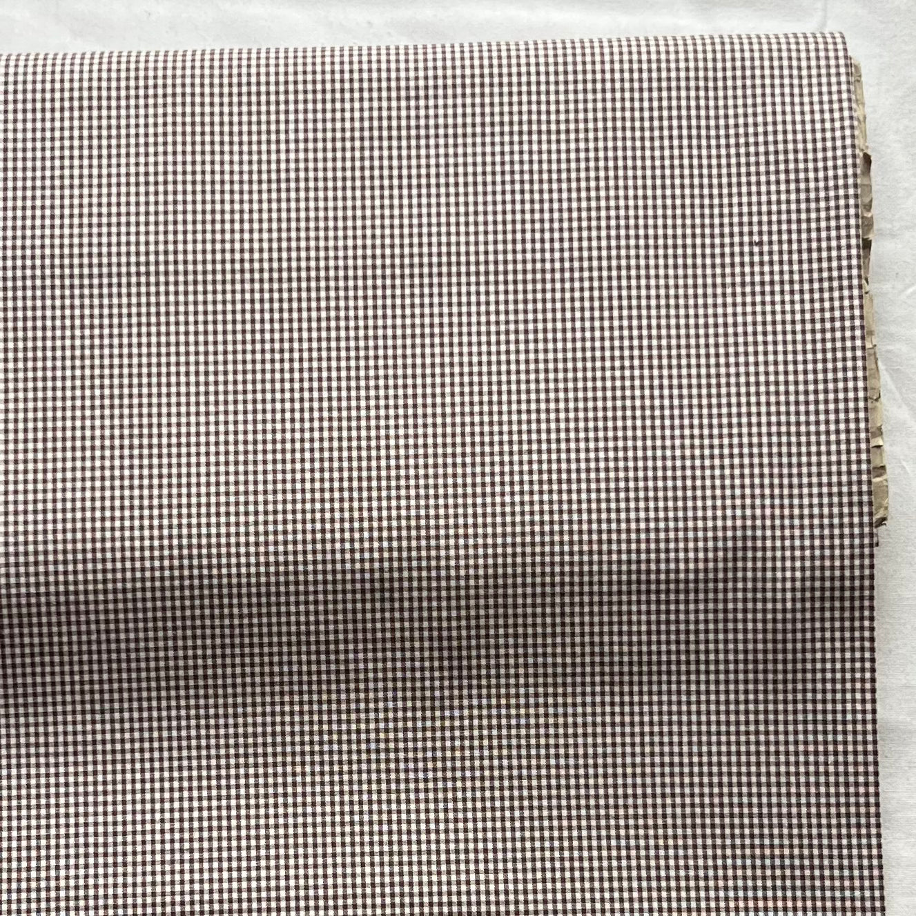 Baumwollstoff BRAUN mit weißen 1 mm KAROS, 140 cm breit, Vichy Karo Karostoff Kariert