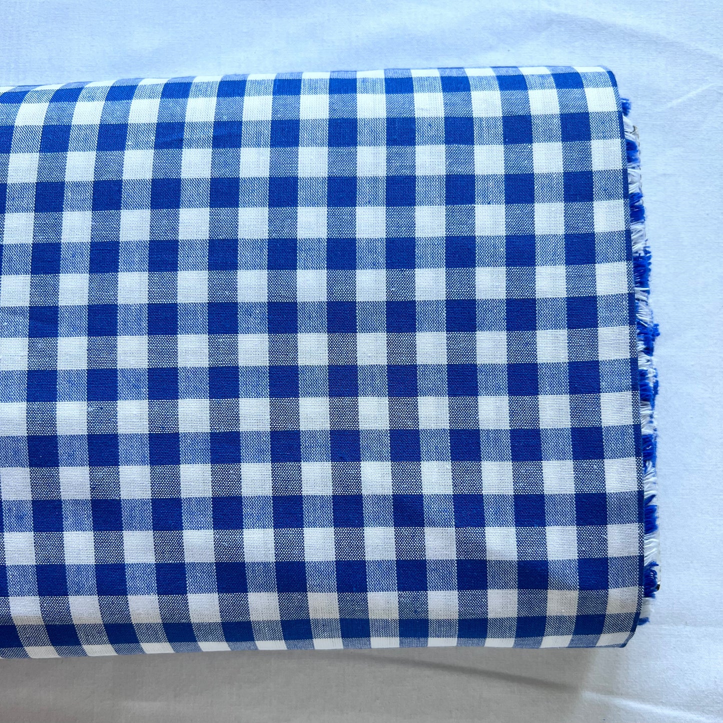 Baumwollstoff BLAU mit weißen KAROS 10 mm, 140 cm breit, Vichy Karo Karostoff Kariert
