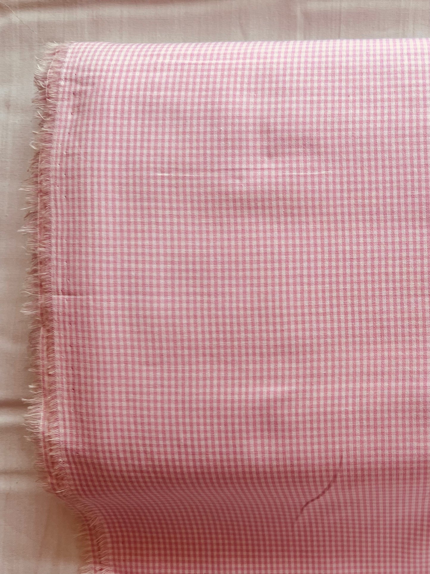 Baumwollstoff ROSA mit weißen 1 mm KAROS, 140 cm breit, Vichy Karo Karostoff Kariert