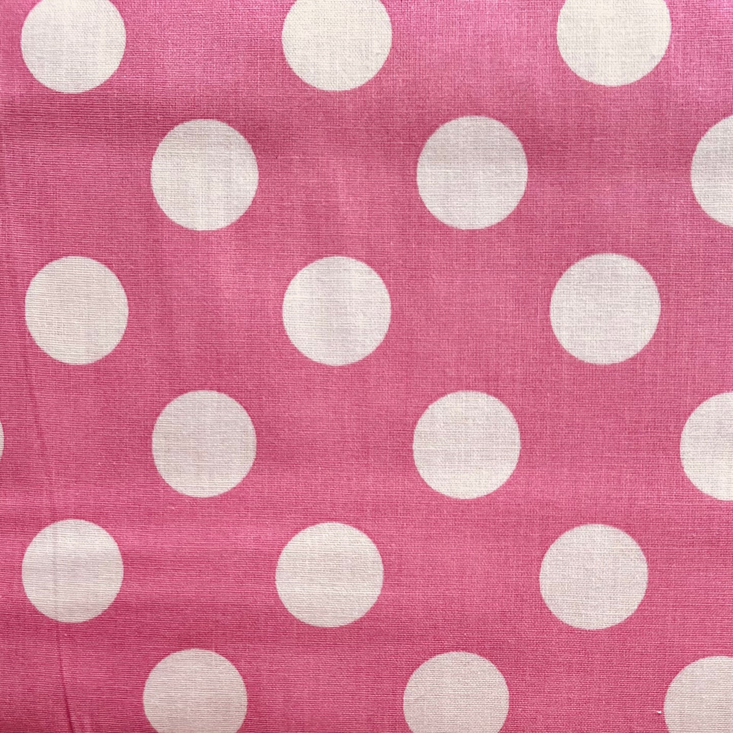 Tissu en coton ROSE à pois blancs 20 mm MAXI DOTS, 140 cm de large, tissu à pois