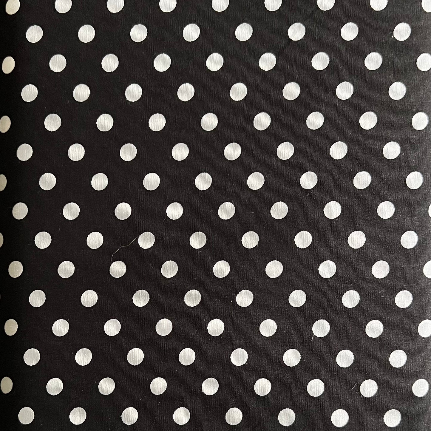 Tissu en coton NOIR à pois blancs de 7 mm, largeur 140 cm, tissu à pois