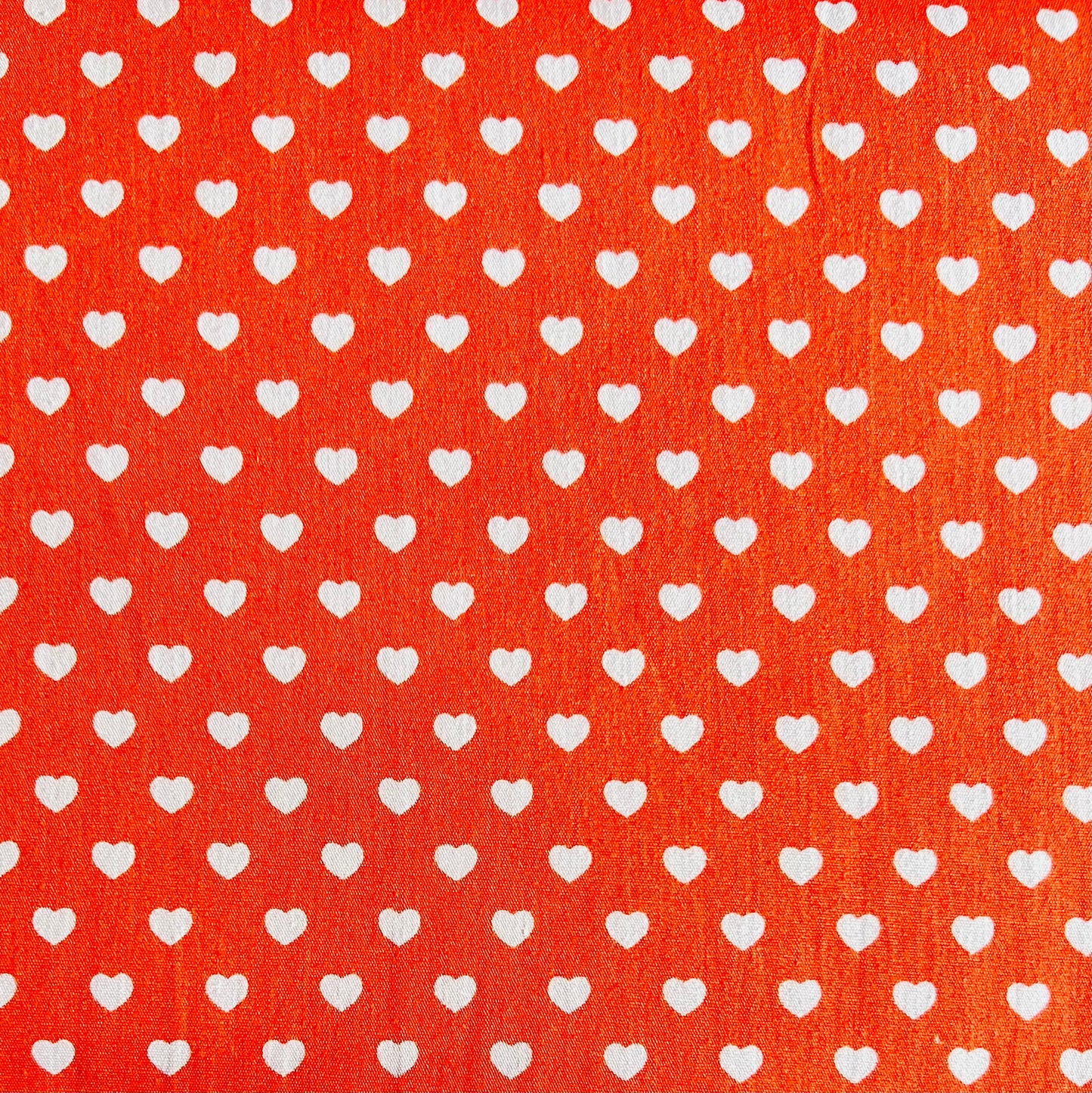 Baumwollstoff ORANGE mit weißen 5 mm HERZEN, 140 cm breit, Herzenstoff