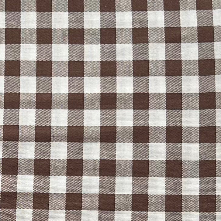 Baumwollstoff BRAUN mit weißen 10 mm KAROS, 140 cm breit, Vichy Karo Karostoff Kariert