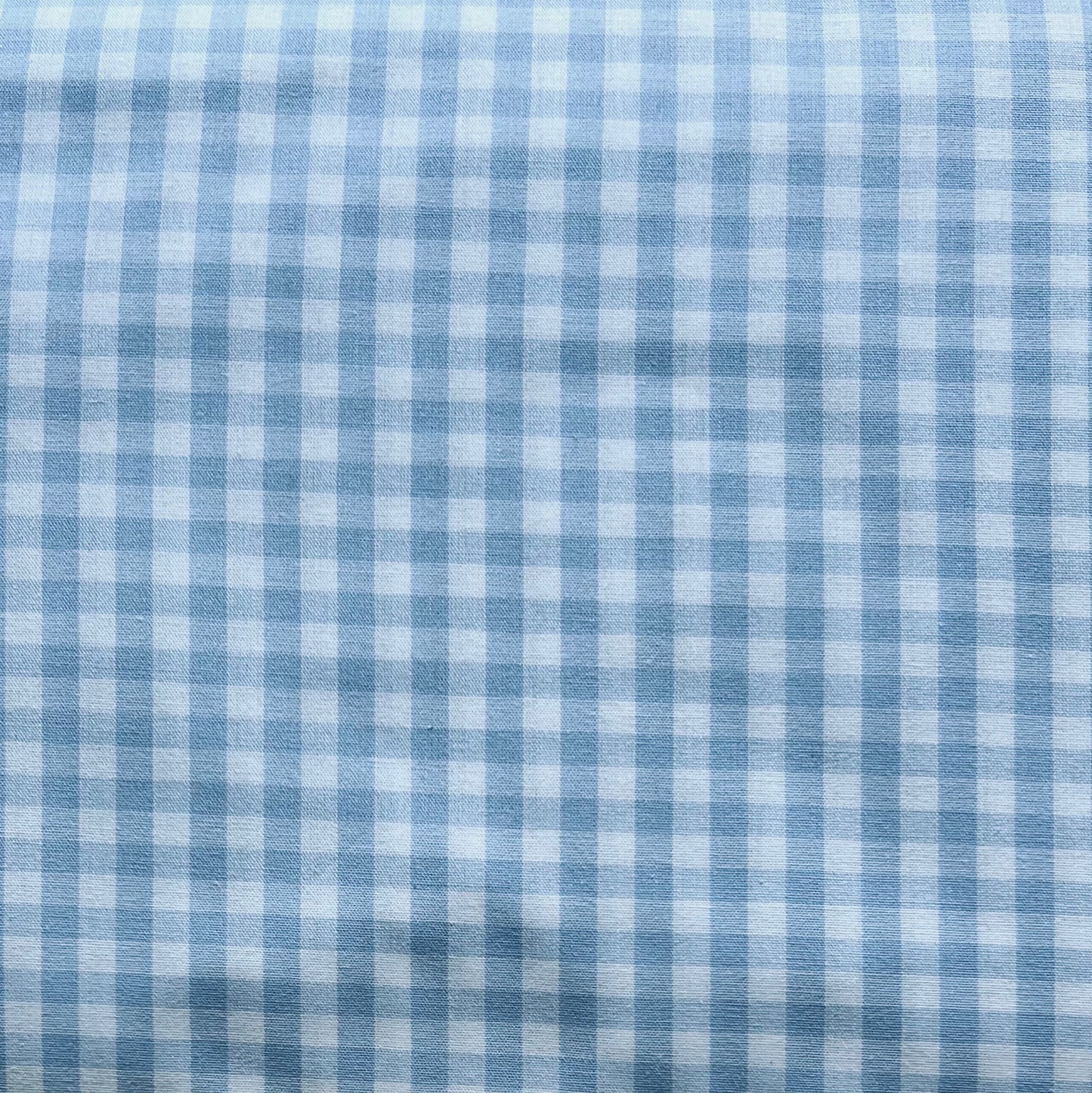 Baumwollstoff HELLBLAU mit weißen KAROS 5 mm, 140 cm breit, Vichy Karo Karostoff Kariert