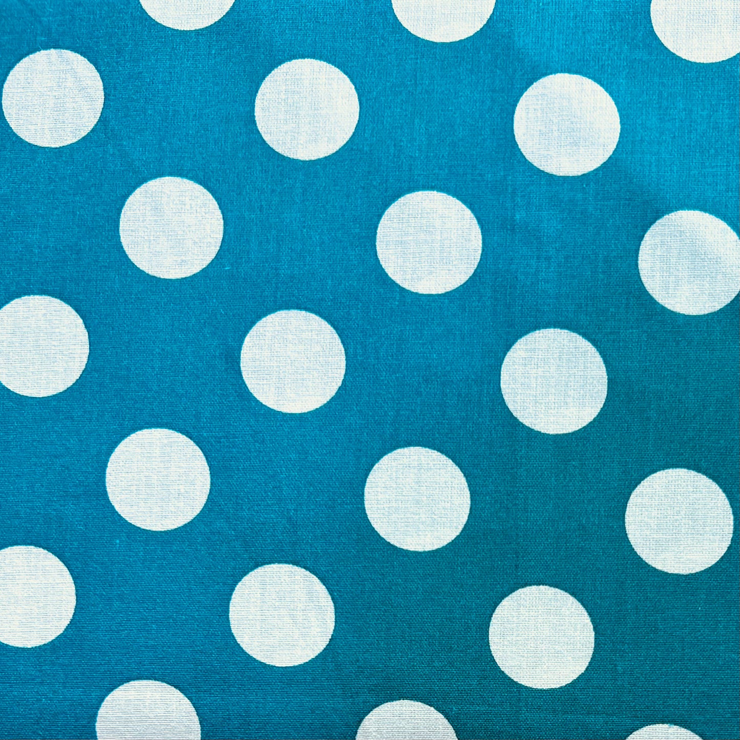 Tissu en coton PETROL à pois blancs de 20 mm MAXI DOTS, largeur 140 cm, tissu à pois
