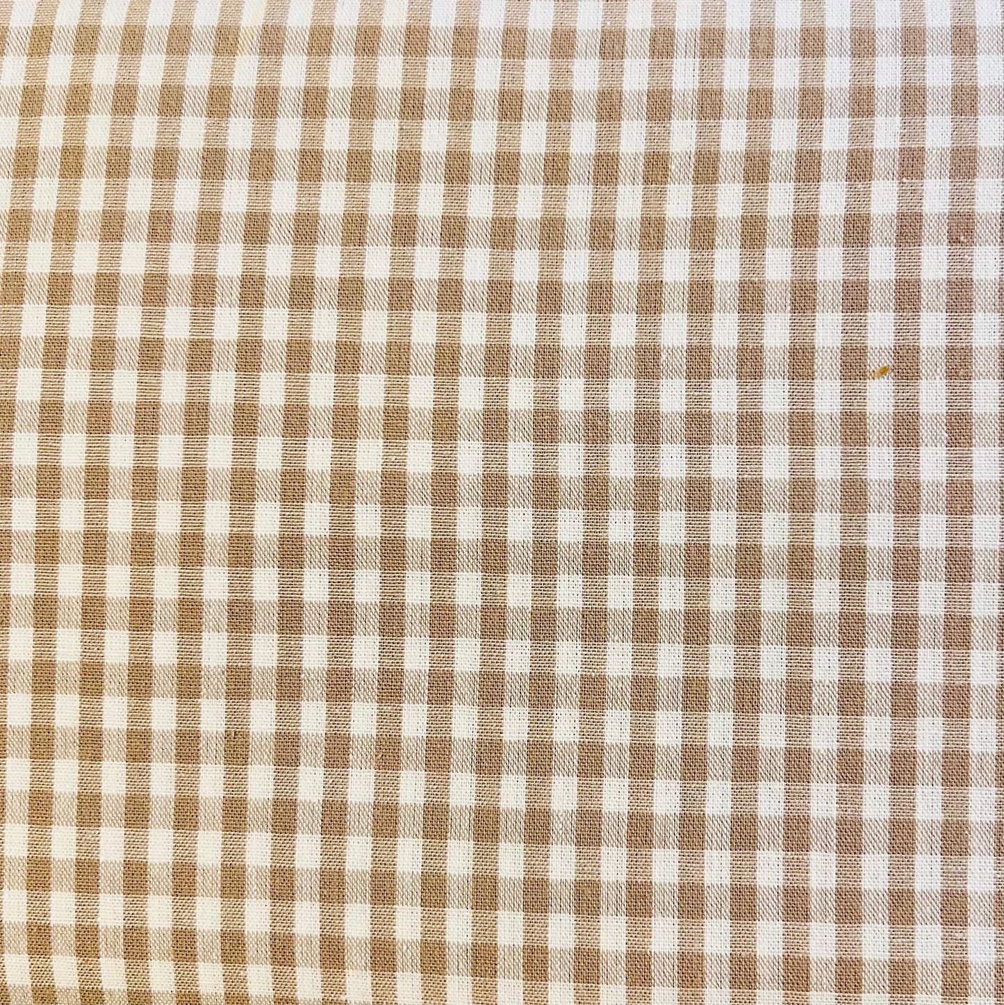 Baumwollstoff BEIGE mit weißen 5 mm KAROS, 140 cm breit, Vichy Karo Karostoff Kariert