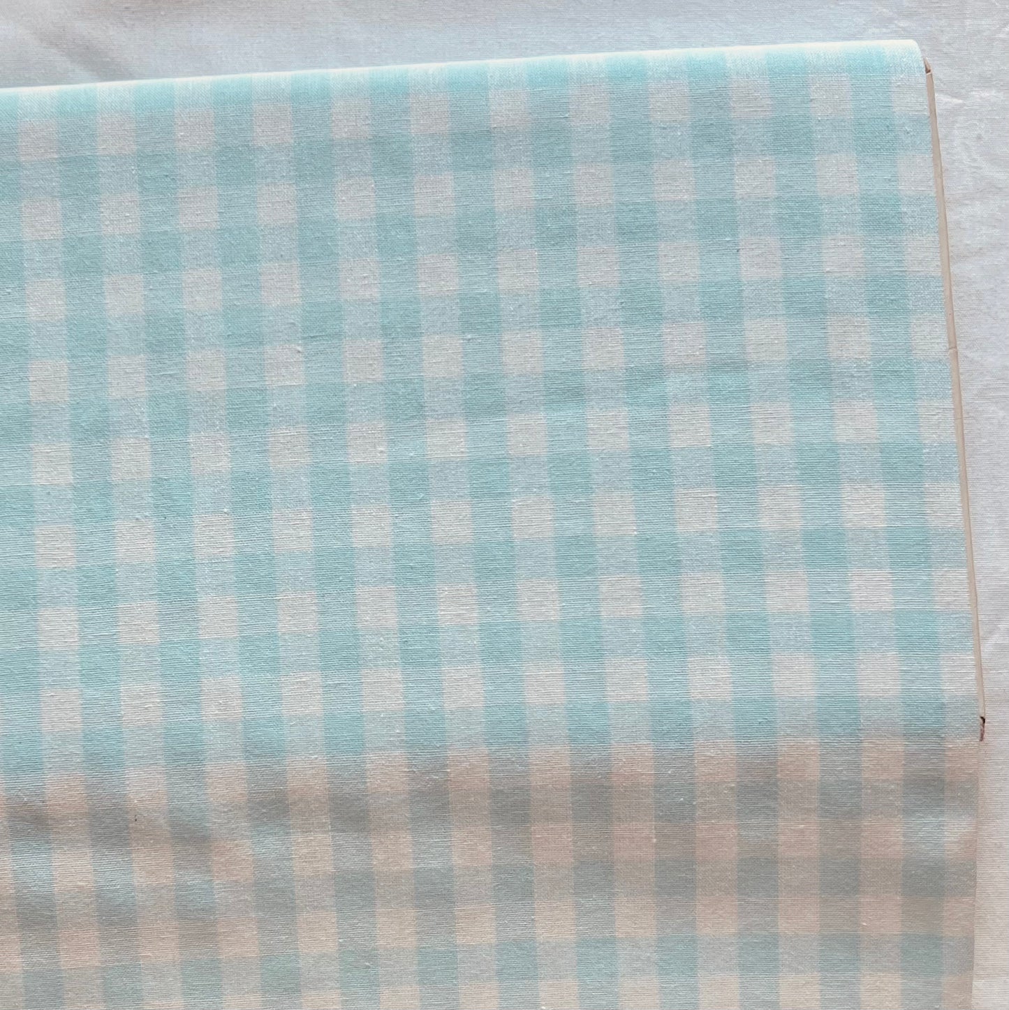 Baumwollstoff MINT mit weißen KAROS 10 mm, 140 cm breit, Vichy Karo Karostoff Kariert