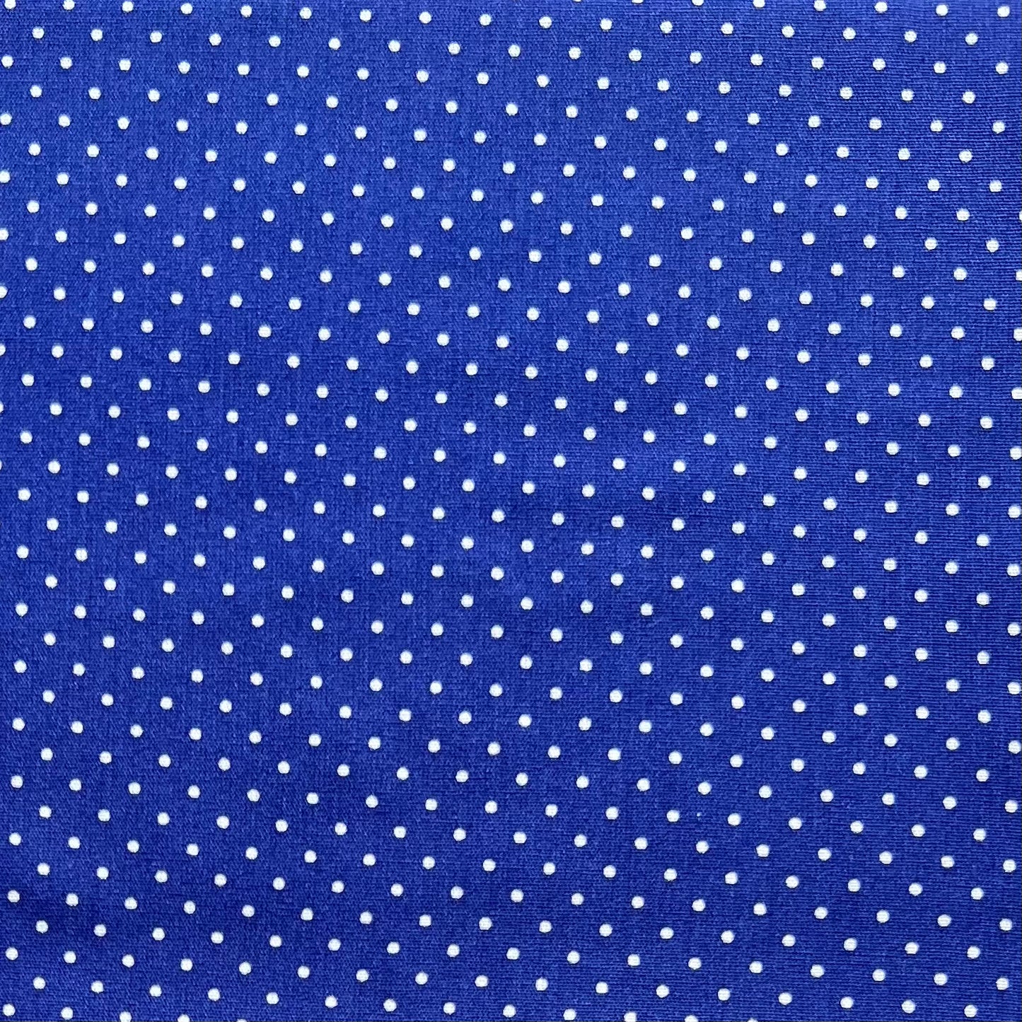 Baumwollstoff BLAU mit weißen 2 mm PÜNKTCHEN, 140 cm breit, Punktestoff Tupfenstoff