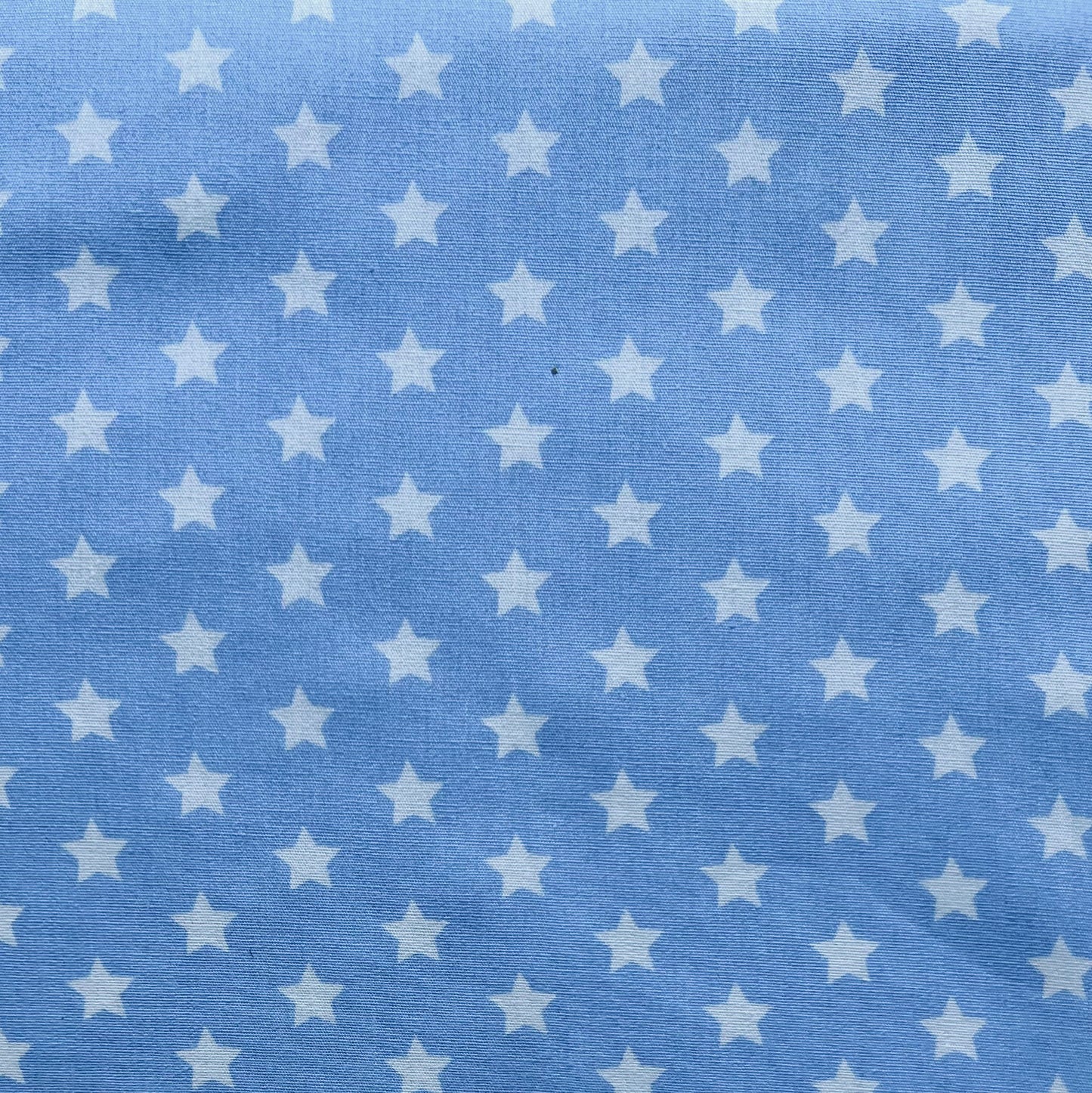 Baumwollstoff HELLBLAU mit WEISSEN STERNEN 10 mm, 140 cm breit, Sternchenstoff