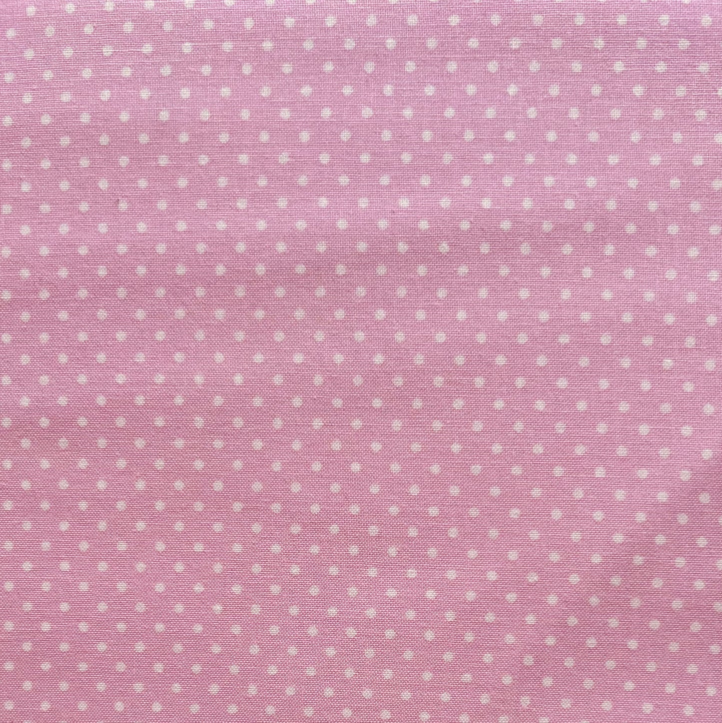 Tissu en coton ROSE CLAIR à POIS blancs de 2 mm, largeur 140 cm, tissu à pois