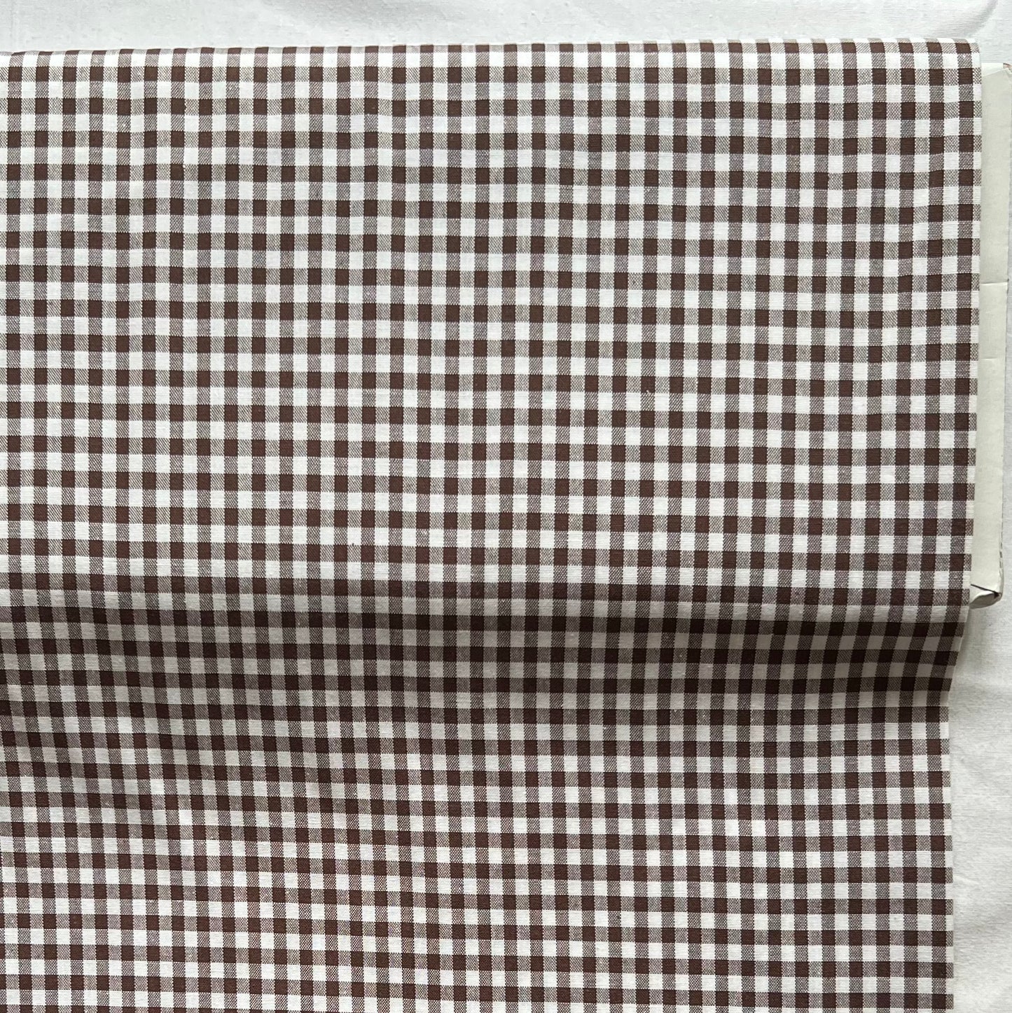 Baumwollstoff BRAUN mit weißen 5 mm KAROS, 140 cm breit, Vichy Karo Karostoff Kariert