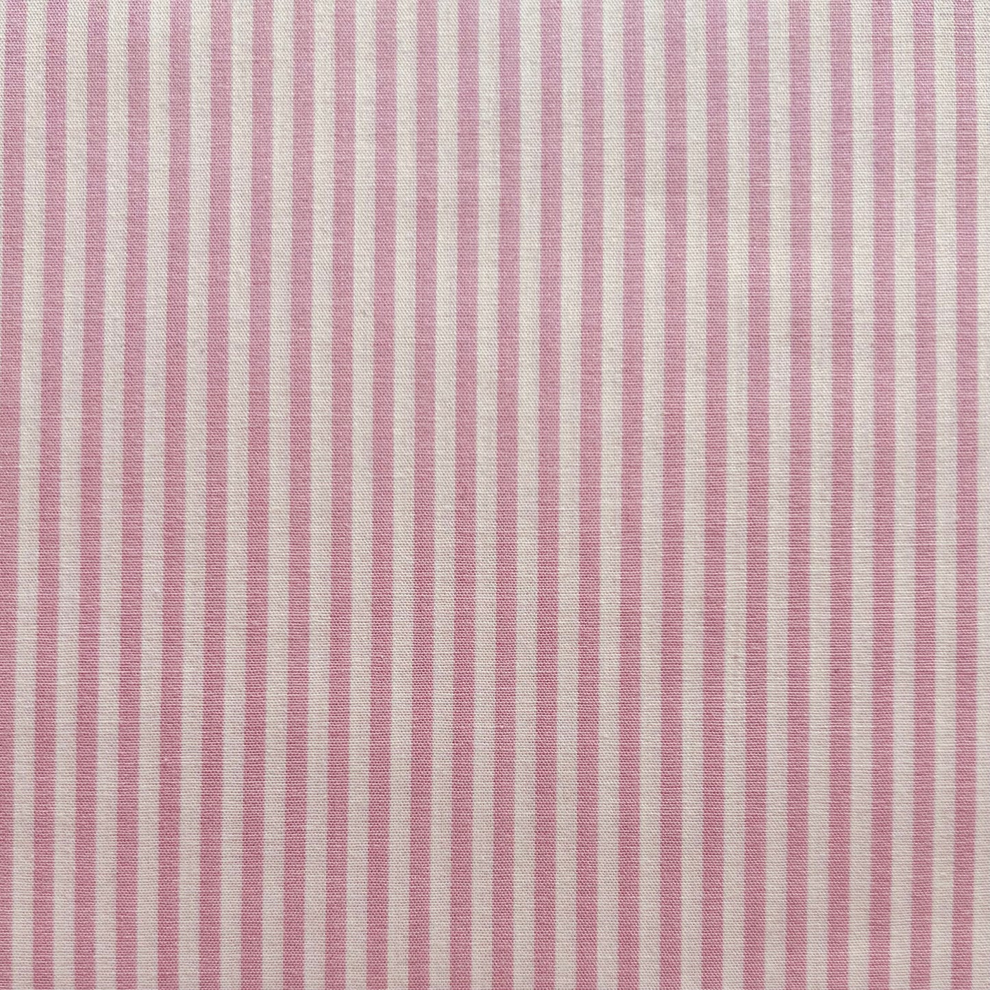 Baumwollstoff ZART ROSA mit weißen 3 mm STREIFEN, 140 cm breit, Streifenstoff