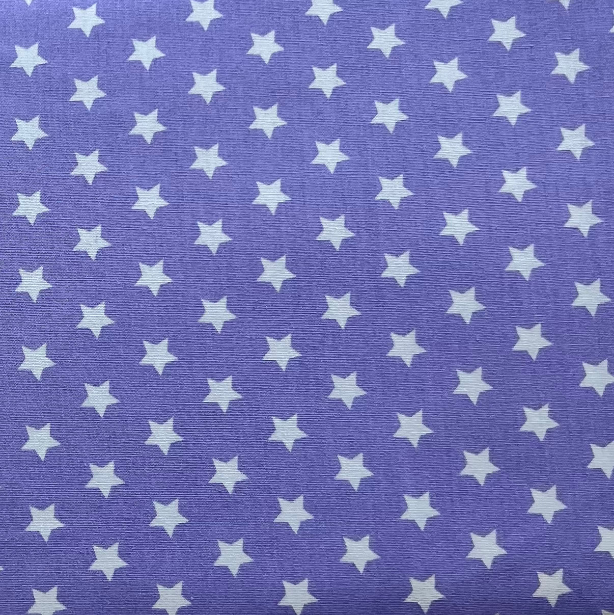 Tissu en coton LILAS avec ÉTOILES BLANCHES 10 mm, 140 cm de large, tissu étoiles
