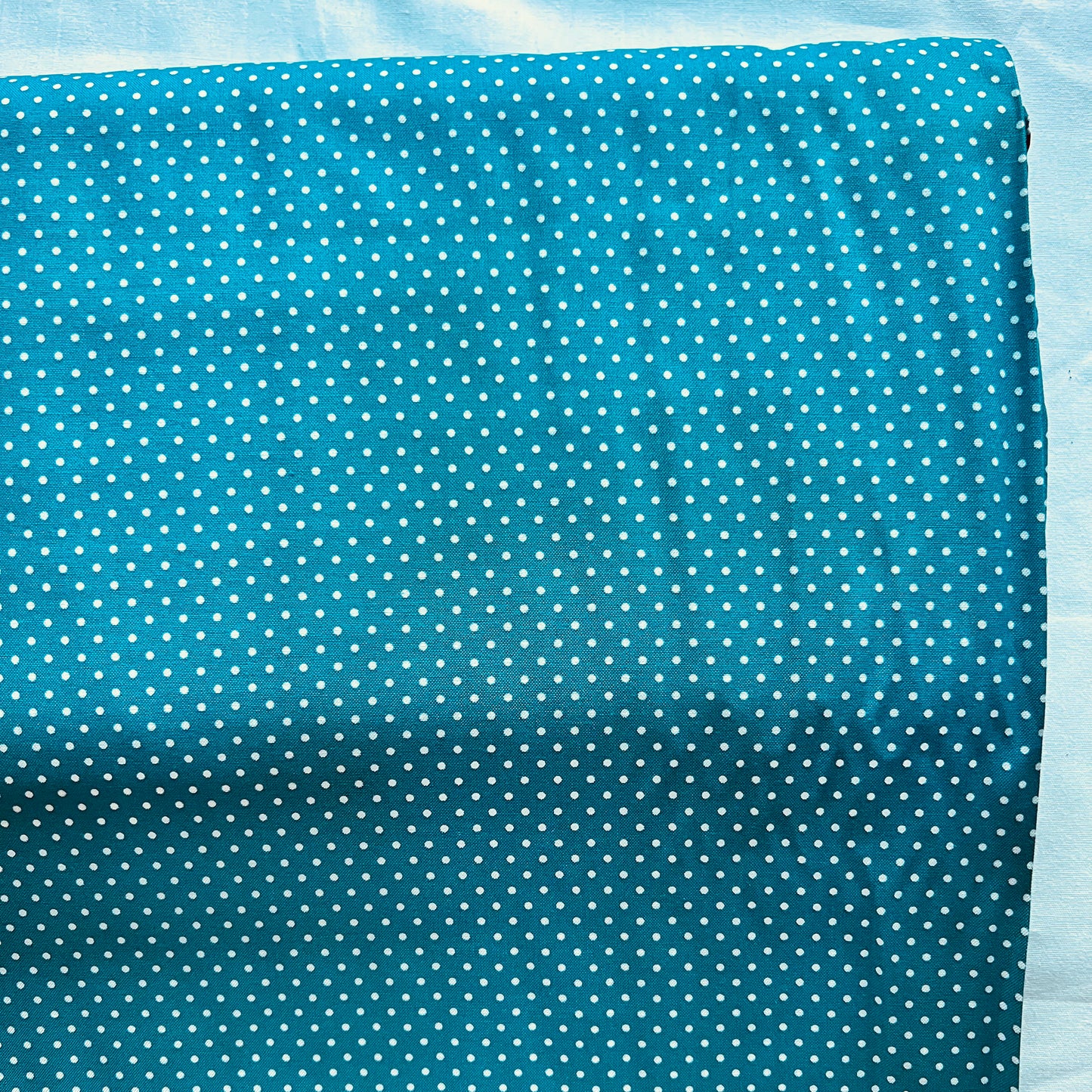 Tissu en coton PETROL à pois blancs de 2 mm, largeur 140 cm, tissu à pois
