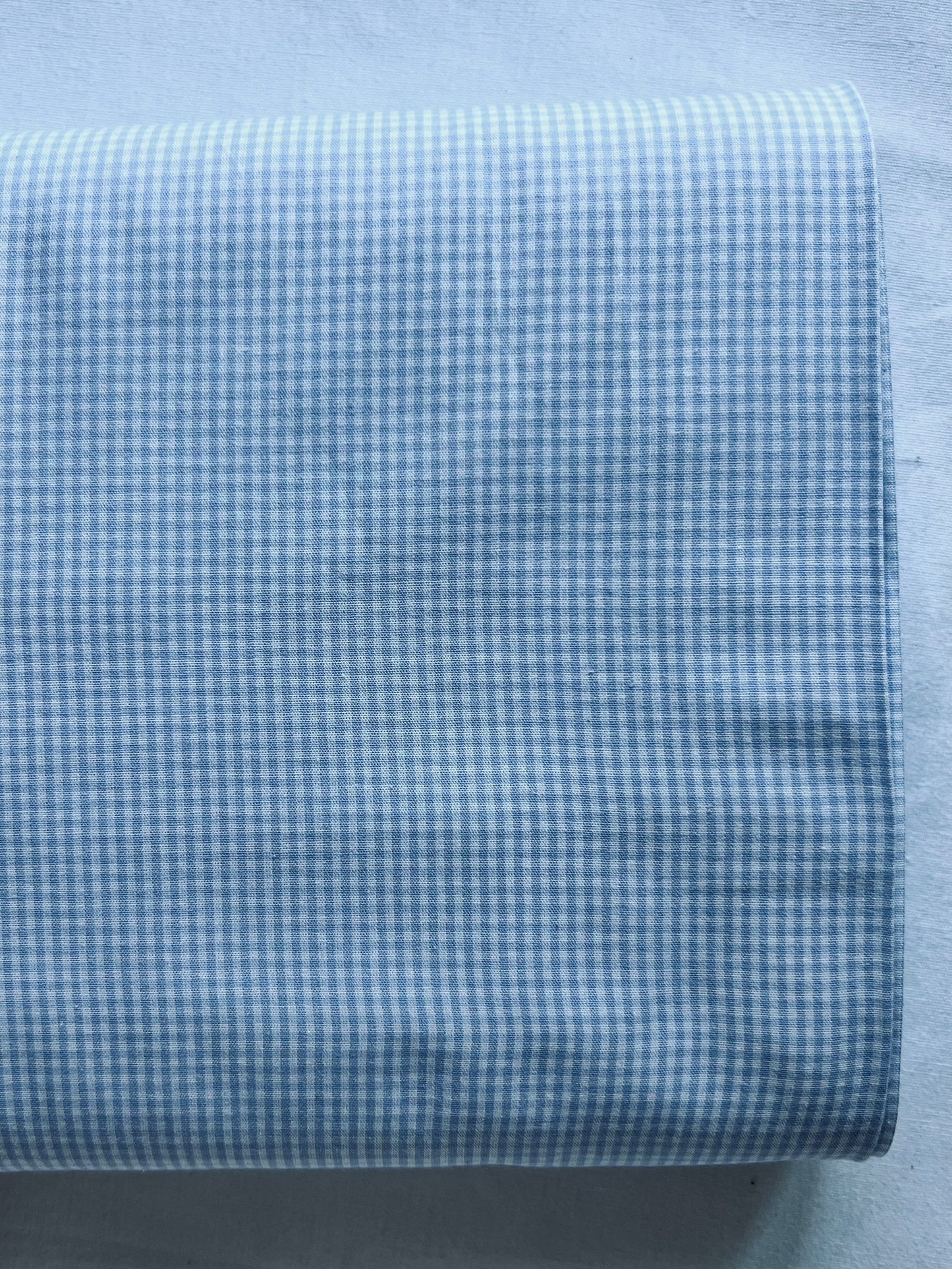 Baumwollstoff HELLBLAU mit weißen KAROS 1 mm, 140 cm breit, Vichy Karo Karostoff Kariert
