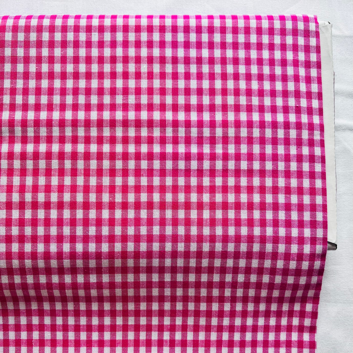 Baumwollstoff PINK mit weißen 5 mm KAROS, 140 cm breit, Vichy Karo Karostoff Kariert