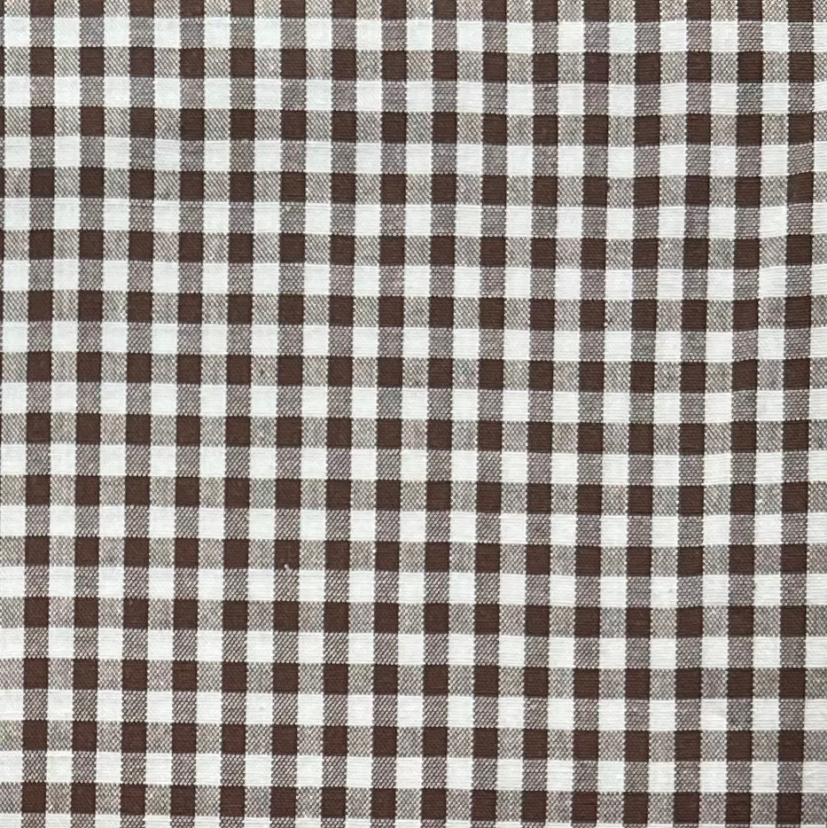 Baumwollstoff BRAUN mit weißen 5 mm KAROS, 140 cm breit, Vichy Karo Karostoff Kariert