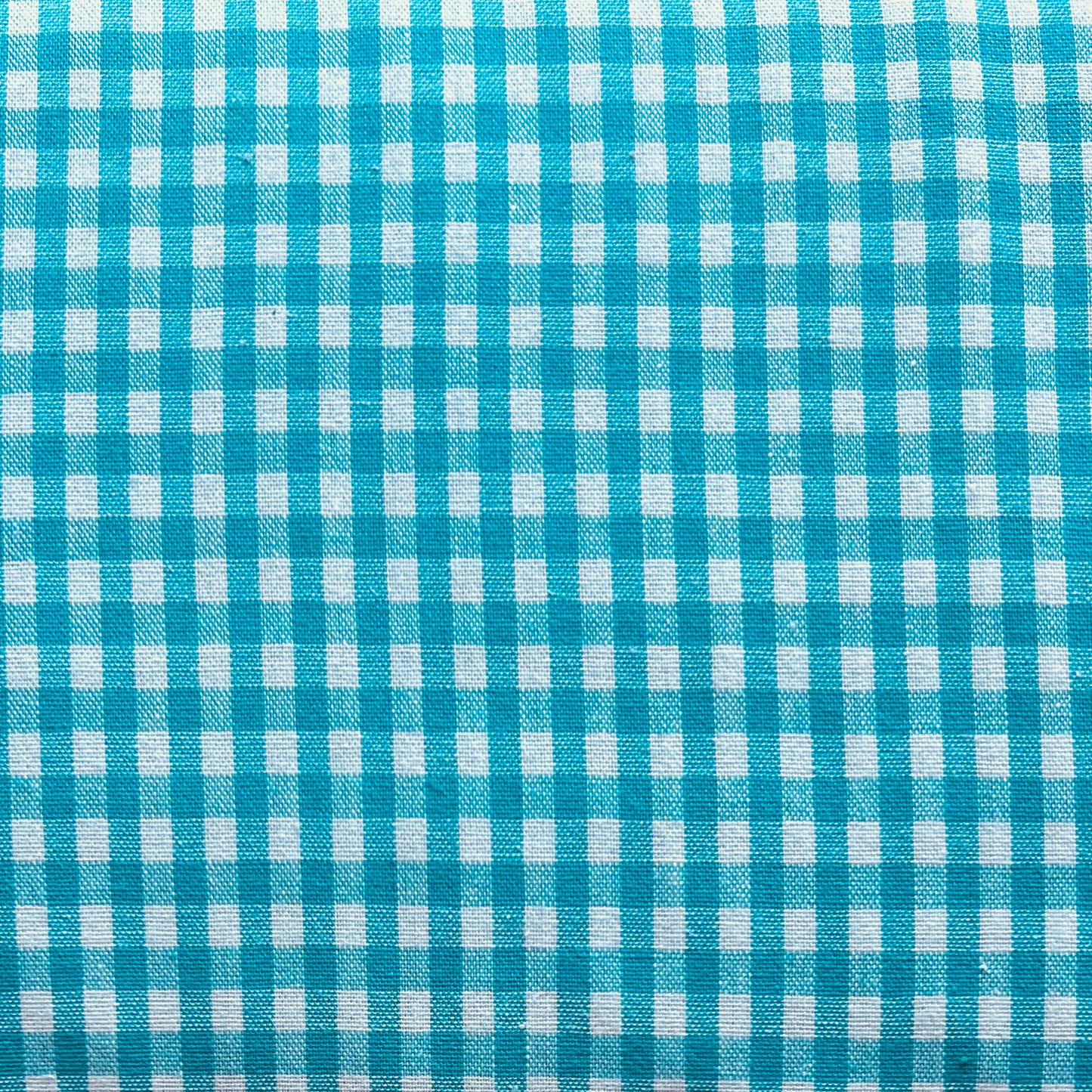 Baumwollstoff TÜRKIS mit weißen KAROS 5 mm, 140 cm breit, Vichy Karo Karostoff Kariert
