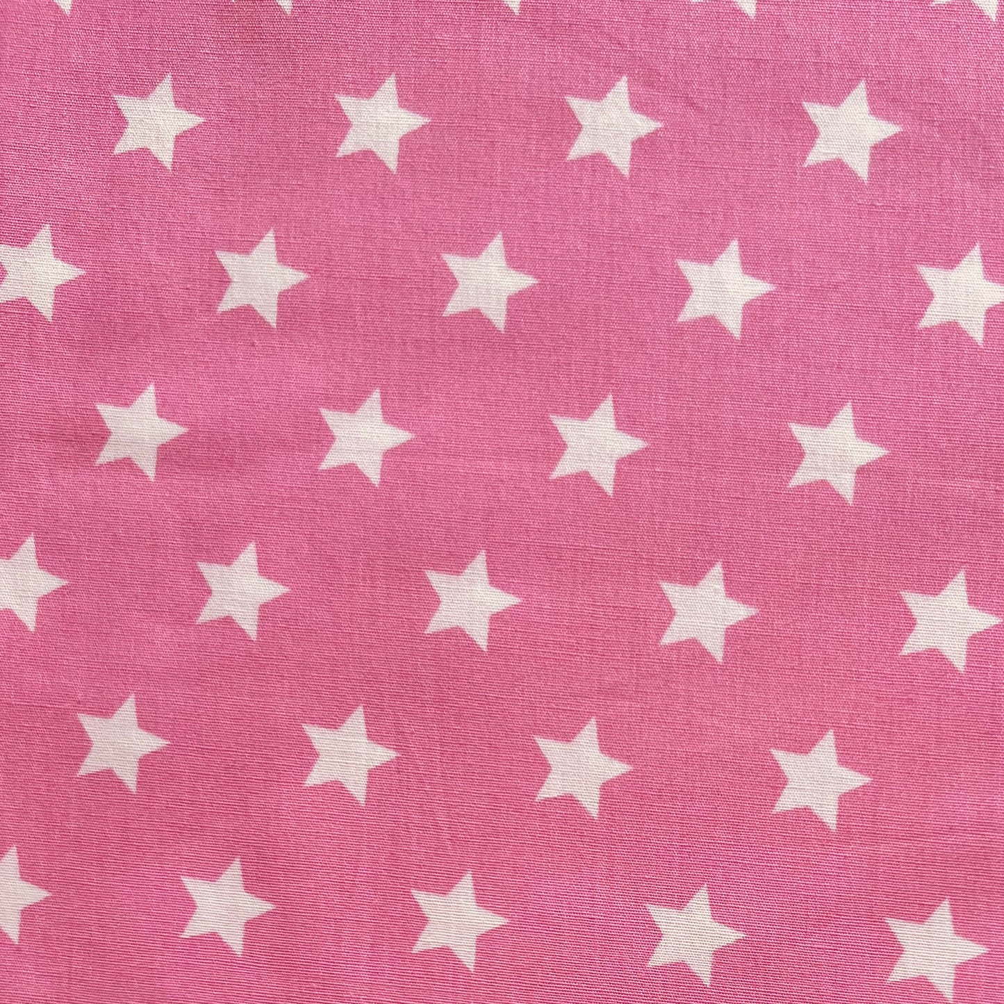 Baumwollstoff ROSA mit WEISSEN STERNEN 15 mm, 140 cm breit, Sternenstoff