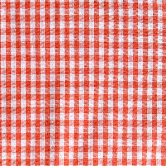 Baumwollstoff ORANGE mit weißen 5 mm KAROS, 140 cm breit, Vichy Karo Karostoff Kariert