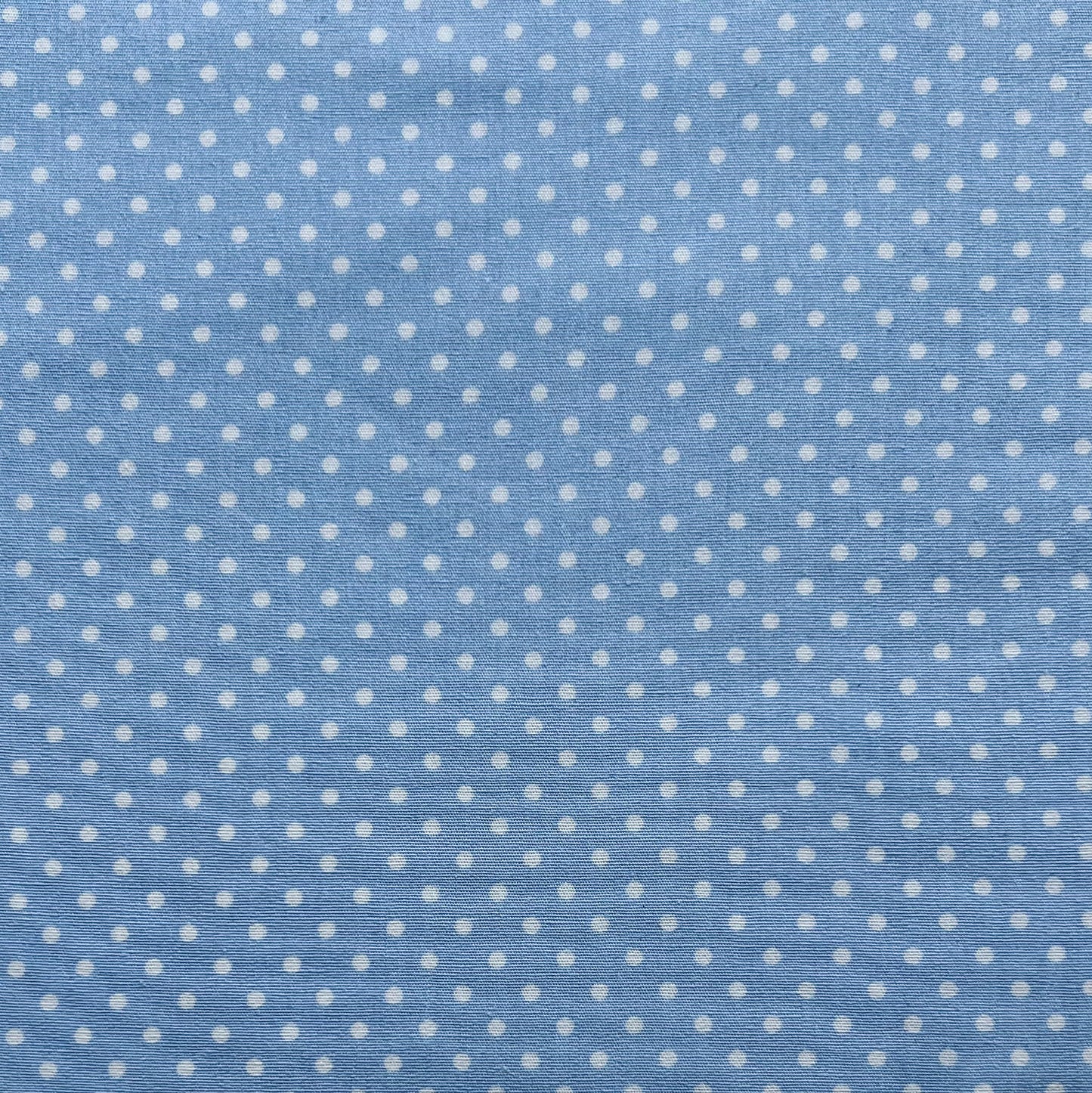 Tissu en coton BLEU CLAIR à POIS blancs de 2 mm, largeur 140 cm, tissu à pois