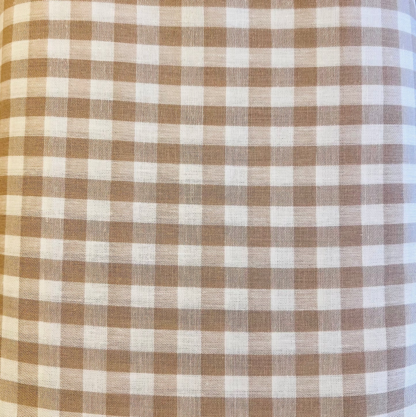 Baumwollstoff BEIGE mit weißen 10 mm KAROS, 140 cm breit, Vichy Karo Karostoff Kariert
