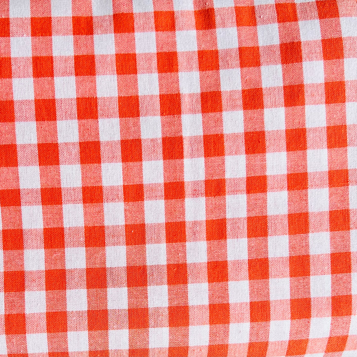 Baumwollstoff ORANGE mit weißen 10 mm KAROS, 140 cm breit, Vichy Karo Karostoff Kariert