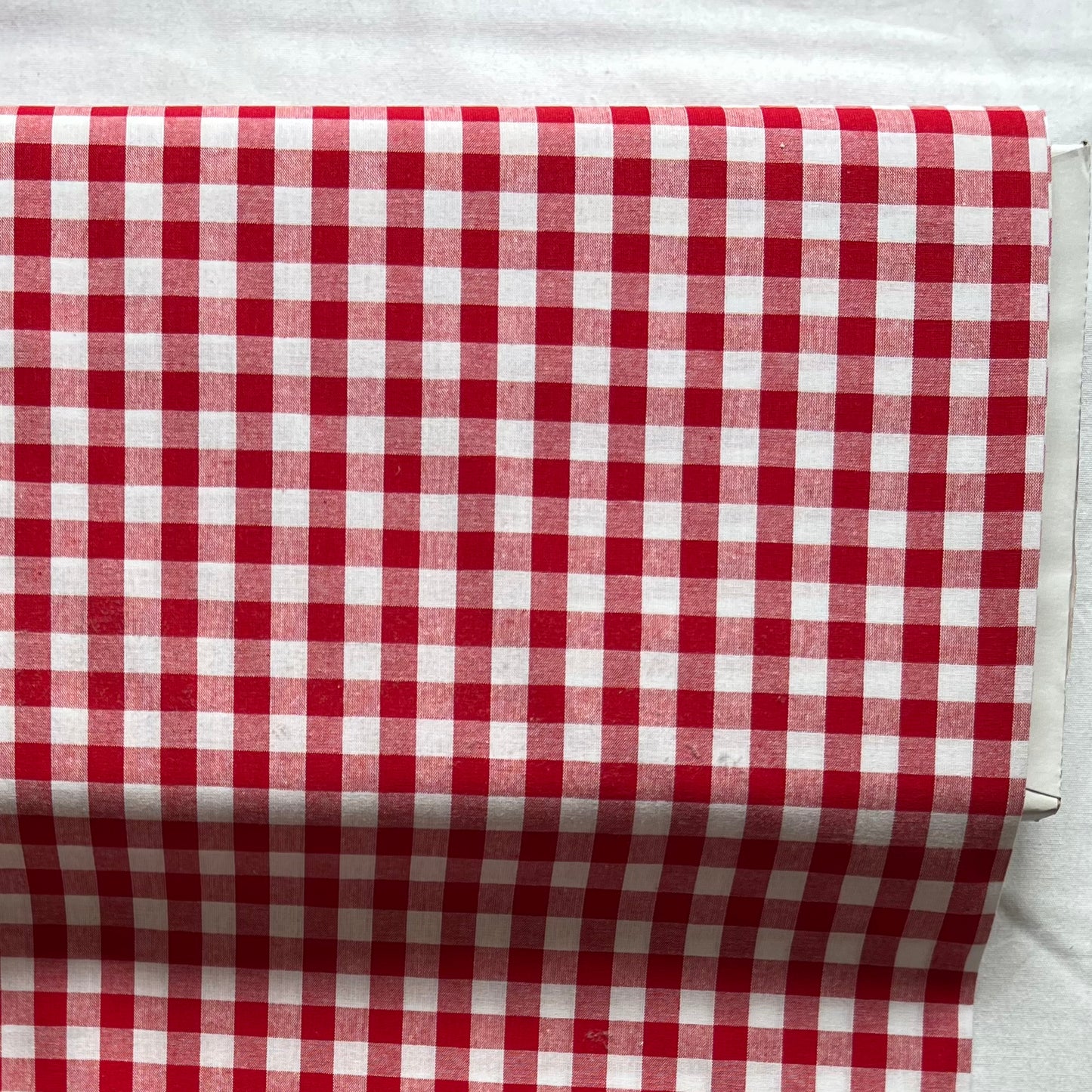 Baumwollstoff ROT mit weißen 10 mm KAROS, 140 cm breit, Vichy Karo Karostoff Kariert