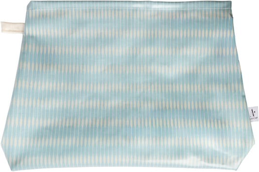 AU MAISON Wachstuch Groove Mint verspielte Rillen in Mint Blau Hellblau und Offwhite, beschichtete Baumwolle