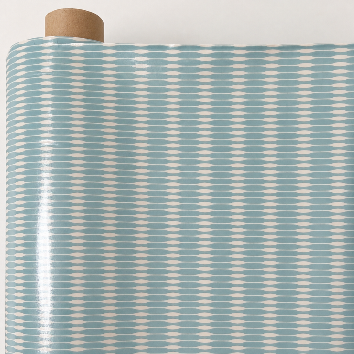 AU MAISON Wachstuch Groove Mint verspielte Rillen in Mint Blau Hellblau und Offwhite, beschichtete Baumwolle