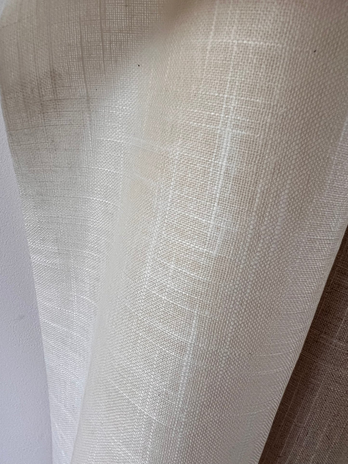 Au Maison beschichtetes Leinenmix Leinen & Viskose mit Acrylbeschichtung in White Eierschalen-Weiß Off-White