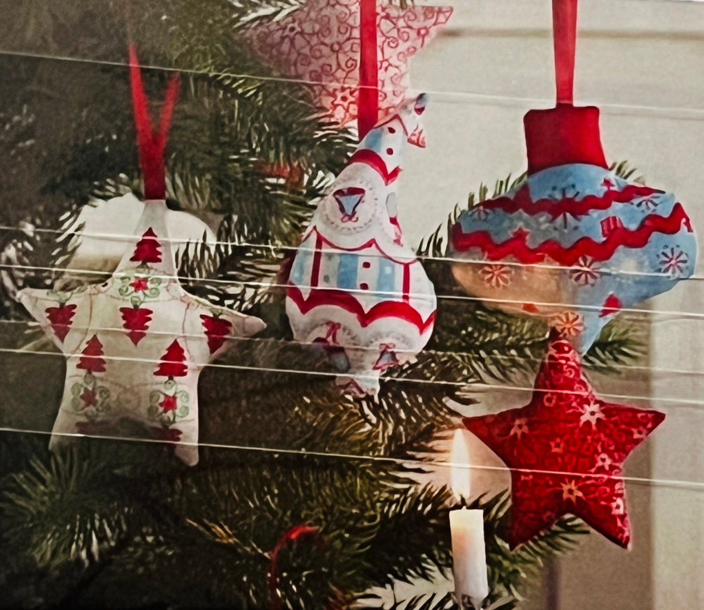 Tante Ema Schnittmuster - Kleines Nähglück Nr. 8: Weihnachtsanhänger Set 1 Tropfen, Stern, Baum
